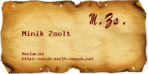 Minik Zsolt névjegykártya